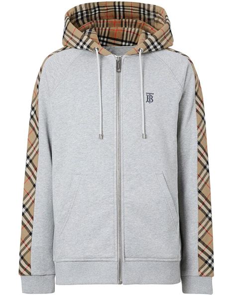 burberry mens hoody|Burberry vintage check zipped hoodie.